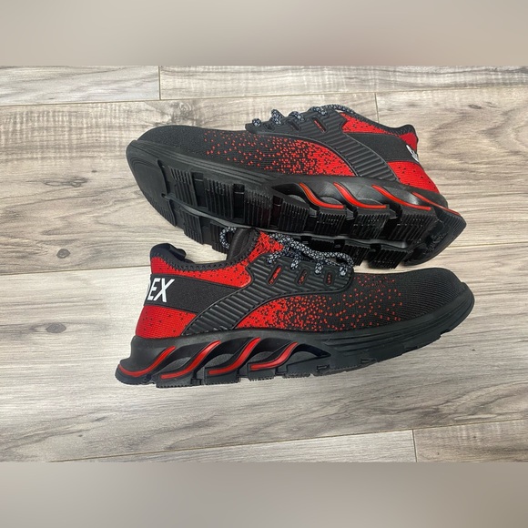 SUADEX Steel Toe Sneakers Women’s 7 Men 5.5 Red Black Work Safety Slip Resistant - Picture 5 of 9